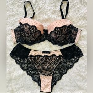 Kleo ✨️ Elegant Lace Lingerie Set in Pink and Black